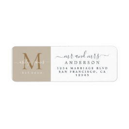 Monogram, frisch verheiratet, Mr. Return Address L