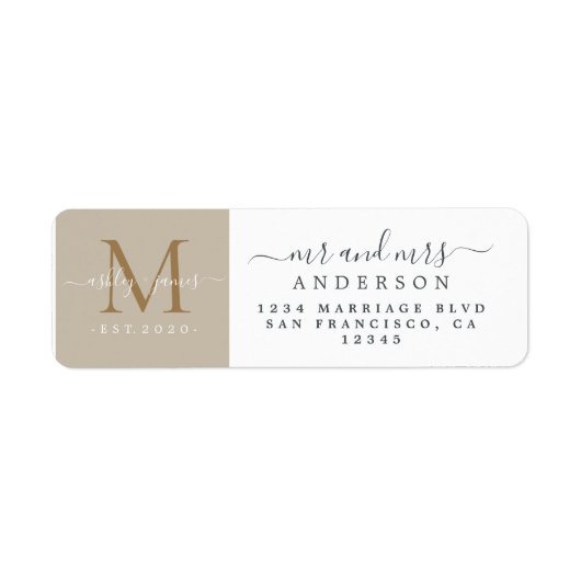 Monogram, frisch verheiratet, Mr. Return Address L (Vorne)