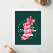 Monogram Frohe Weihnachten Die besten Wünsche Band Mitteilungskarte (Vorderseite/Rückseite Beispiel)