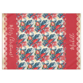 Monogram Frohe Weihnachten & ein glückliches neues Tischdecke (Vorderseite (Horizontal))