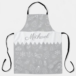 Monogram Frohe Weihnachten und glücklich Neues Jah Schürze