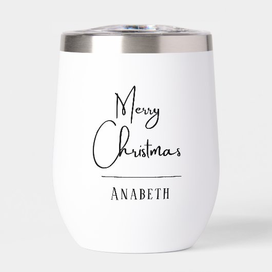 Monogram Frohe Weihnachts einfache Skript (Vorderseite)