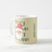 Monogram Frohe Weihnachts Retro Weihnachten Red Be Kaffeetasse (Vorderseite Links)