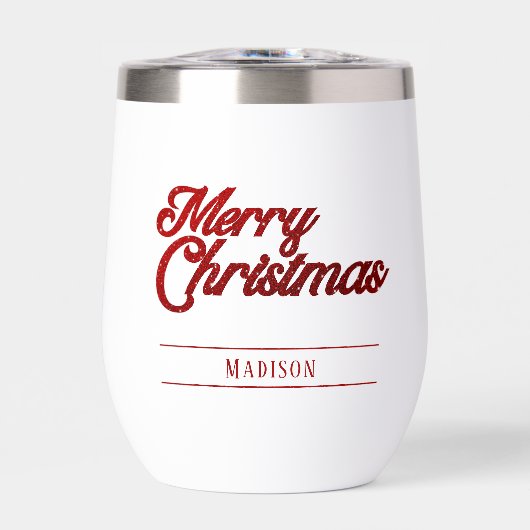 Monogram Frohe Weihnachts-Rote Schrift (Vorderseite)