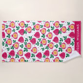 Monogram Fruit Elegant Stylisches Strandtuch (Vorderseite)