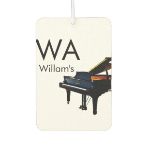 Monogram fügt Anfangsbuchstabenname Text Piano Mus Autolufterfrischer