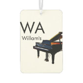 Monogram fügt Anfangsbuchstabenname Text Piano Mus Autolufterfrischer (Rückseite)