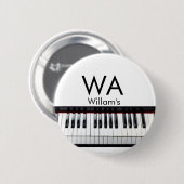 Monogram fügt Anfangsbuchstabenname Text Piano Mus Button (Vorne & Hinten)