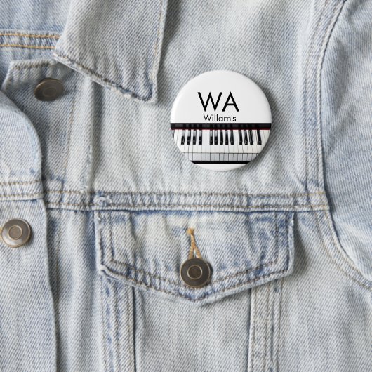 Monogram fügt Anfangsbuchstabenname Text Piano Mus Button (Beispiel)