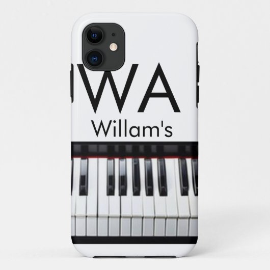 Monogram fügt Anfangsbuchstabenname Text Piano Mus Case-Mate iPhone Hülle (Rückseite)
