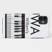 Monogram fügt Anfangsbuchstabenname Text Piano Mus Case-Mate iPhone Hülle (Rückseite (Horizontal))