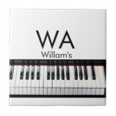 Monogram fügt Anfangsbuchstabenname Text Piano Mus Fliese (Vorderseite)