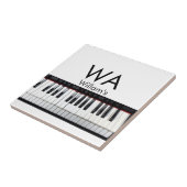 Monogram fügt Anfangsbuchstabenname Text Piano Mus Fliese (Seite)