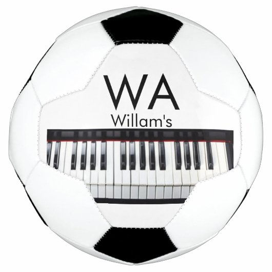 Monogram fügt Anfangsbuchstabenname Text Piano Mus Fußball (Vorderseite)