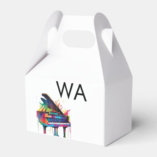 Monogram fügt Anfangsbuchstabenname Text Piano Mus Geschenkschachtel (Vorderseite)