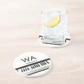 Monogram fügt Anfangsbuchstabenname Text Piano Mus Getränkeuntersetzer (Seite)