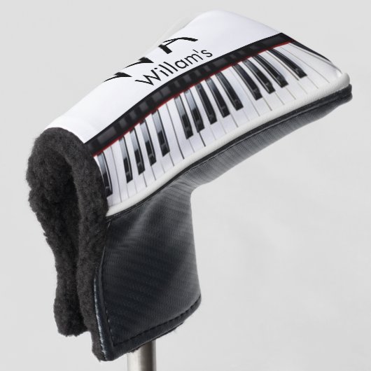Monogram fügt Anfangsbuchstabenname Text Piano Mus Golf Headcover (3/4 Vorderseite)