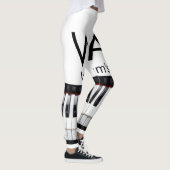 Monogram fügt Anfangsbuchstabenname Text Piano Mus Leggings (Rechts)