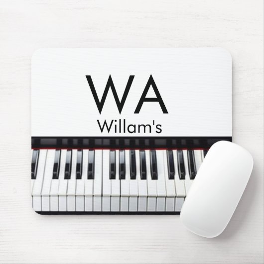 Monogram fügt Anfangsbuchstabenname Text Piano Mus Mousepad (Mit Mouse)