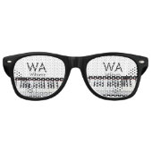 Monogram fügt Anfangsbuchstabenname Text Piano Mus Partybrille (Vorderseite)