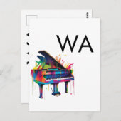 Monogram fügt Anfangsbuchstabenname Text Piano Mus Postkarte (Vorne/Hinten)