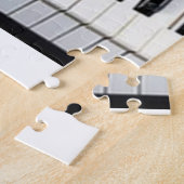 Monogram fügt Anfangsbuchstabenname Text Piano Mus Puzzle (Seite)