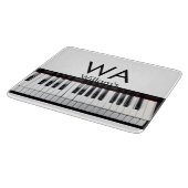 Monogram fügt Anfangsbuchstabenname Text Piano Mus Schneidebrett (Ecke)
