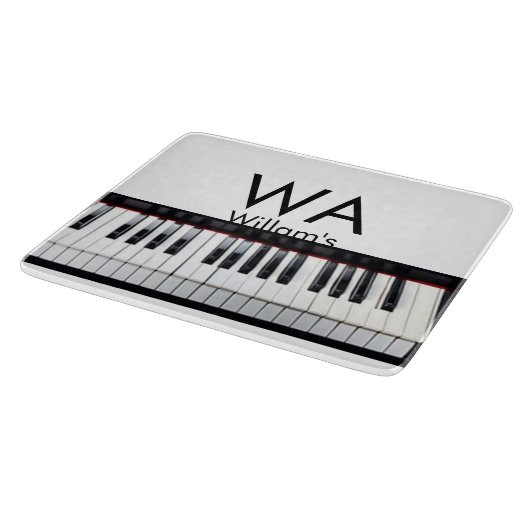 Monogram fügt Anfangsbuchstabenname Text Piano Mus Schneidebrett (Ecke)