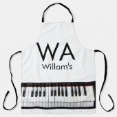 Monogram fügt Anfangsbuchstabenname Text Piano Mus Schürze (Vorderseite)
