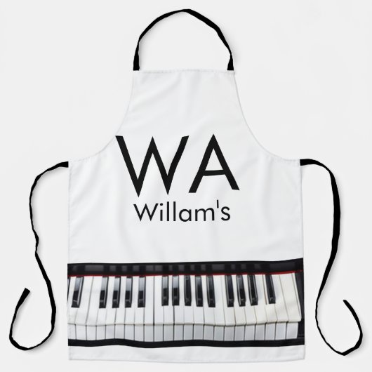 Monogram fügt Anfangsbuchstabenname Text Piano Mus Schürze (Vorderseite)