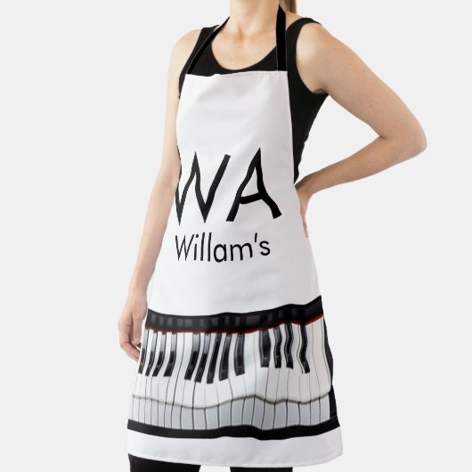 Monogram fügt Anfangsbuchstabenname Text Piano Mus Schürze (InSitu)