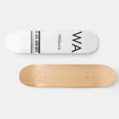 Monogram fügt Anfangsbuchstabenname Text Piano Mus Skateboard (Horizontal)