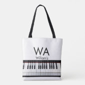 Monogram fügt Anfangsbuchstabenname Text Piano Mus Tasche (Rückseite)