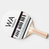 Monogram fügt Anfangsbuchstabenname Text Piano Mus Tischtennis Schläger (Seitenansicht)