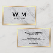 Monogram Führungskraft Gold Frame Marmor Visitenkarte (Vorne/Hinten)