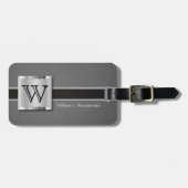 Monogram-Führungskraft Graulederstil Gepäckanhänger (Vorderseite horizontal)