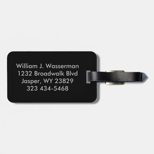 Monogram-Führungskraft Graulederstil Gepäckanhänger (Rückseite horizontal)