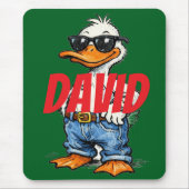 Monogram fun cartoon Green Red Funny duck Mousepad (Vorne)