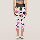 Monogram Fun Girly Polka Dot Modernes Muster Capri Leggings (Rückseite)