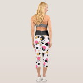 Monogram Fun Girly Polka Dot Modernes Muster Capri Leggings (Rückseite)