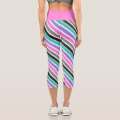 Monogram Fun Girly Strip Modernes Halloween Capri Leggings (Rückseite)