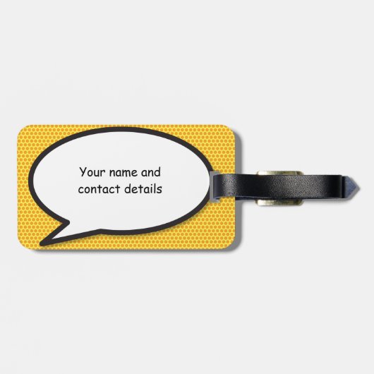 Monogram Fun Retro Comic Pop Art Gepäckanhänger (Rückseite horizontal)