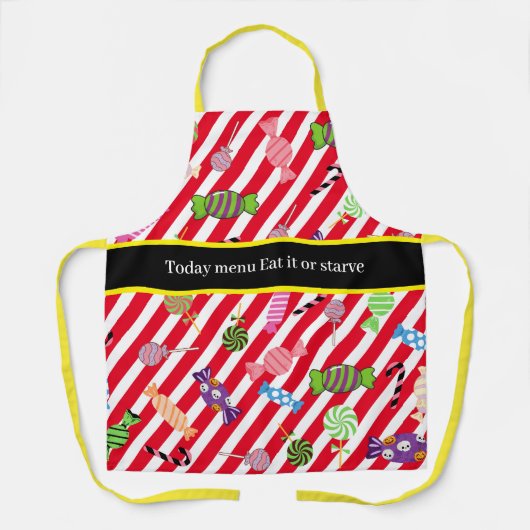 Monogram Funny Attractive eye Catching Candy Schürze (Vorderseite)