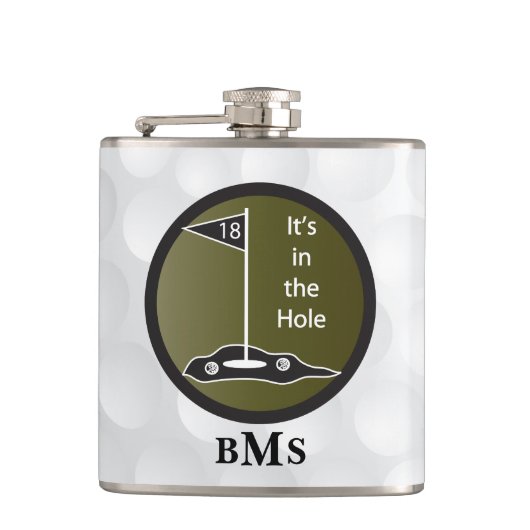 Monogram Funny ist im Loch Flachmann (Vorderseite)