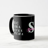 Monogram Funny Mama Matcha Tea Saying Minimalist  Tasse (Vorderseite Links)