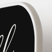 Monogram Funny  Minimalist Black White Gold Chic Pickleball Schläger (Linke Seite)