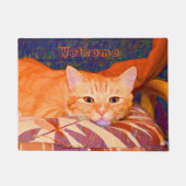 Monogram Funny Niedlich Bright Orange Tabby Cat Fußmatte (Vorderseite)
