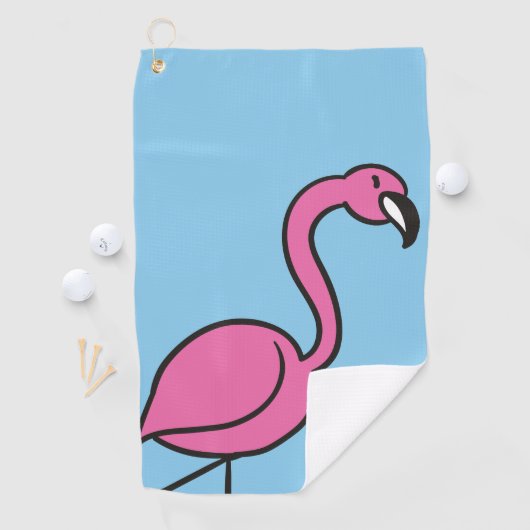 Monogram Funny Niedlich Pink Doodle Tropical Flami Golfhandtuch (Insitu)