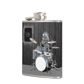 Monogram Funny Punk Rock Drummer Bärenmusiker Flachmann (Links)