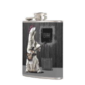 Monogram Funny Punk Rock Gitarre Bär Musiker Anges Flachmann (Links)